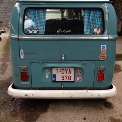 Baywindow 1969 model year deluxe brilliant blue cloud white